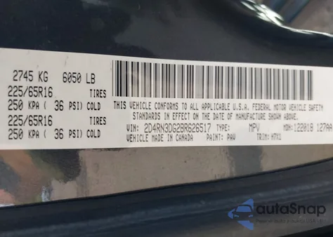 2011 Dodge Grand Caravan Mainstreet from USA, damaged, VIN 2D4RN3DG2BR626517